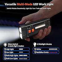 Vista 4 de Linterna plana recargable, 600 lúmenes, mini linternas brillantes con clip y base magnética, IP66 EDC linterna portátil de bolsillo para el hogar