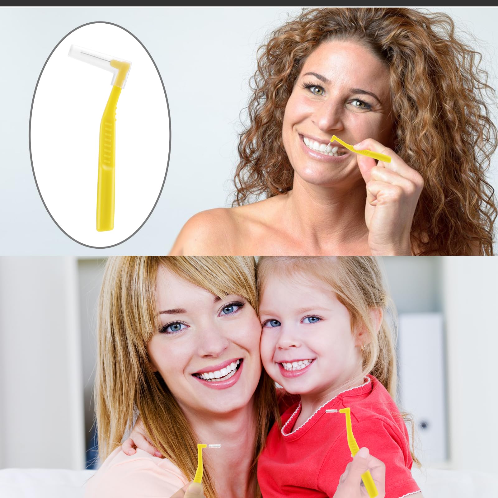 Prasacco Szczoteczki międzyzębowe, szczoteczki dentystyczne do zębów i dziąseł, małe szczoteczki międzyzębowe w kształcie litery L, uniwersalne zęby, kątowe, alternatywne szczotki do czyszczenia zębów