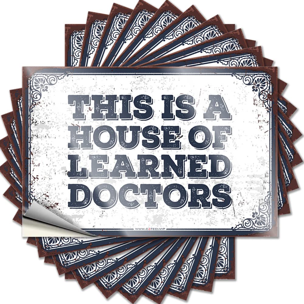 Stickers Front Yard Decor Easy Apply | This is A House of Learned Doctors Tall Door Peel and Stick(6X9CM)