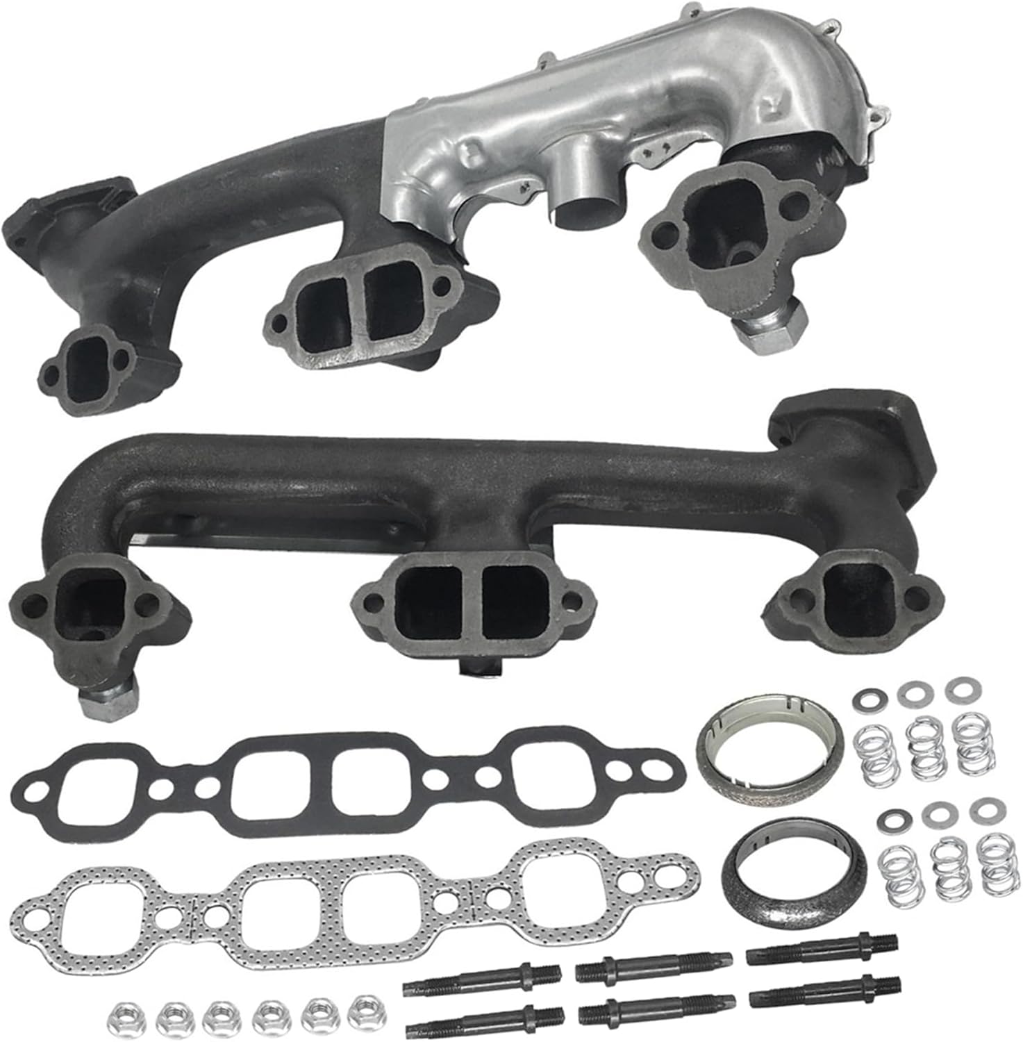 Left and Right Exhaust Manifold Kit with Required Gaskets and Hardware for Chevrolet Pickup Truck 1988-1995 for Gmc Pickup Truck 1988-1995 674-156 674-157