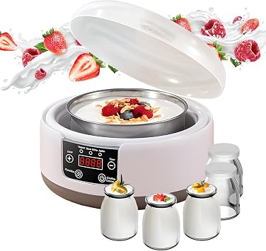 Yogurt Maker Machine 36 Hour, Probiotic Yogurt Maker with Temperature Control and 36 Hour Timer, 1.2L Yogurt Machine with LCD Display, Multi-Function Yogurt Machine for Home Use With 5 Cups