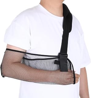 Mesh Arm Shoulder Sling, Breathable Shoulder Immobilizer Shower Adjustable Suitable for Left And Right Arms Comfort Type Men Women Elbow Wrist (Black)