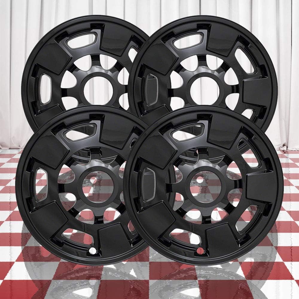 Set of 4 Gloss Black 5 Spoke 17" Wheel Skins for GMC Sierra 2500 SLE 2011-2019