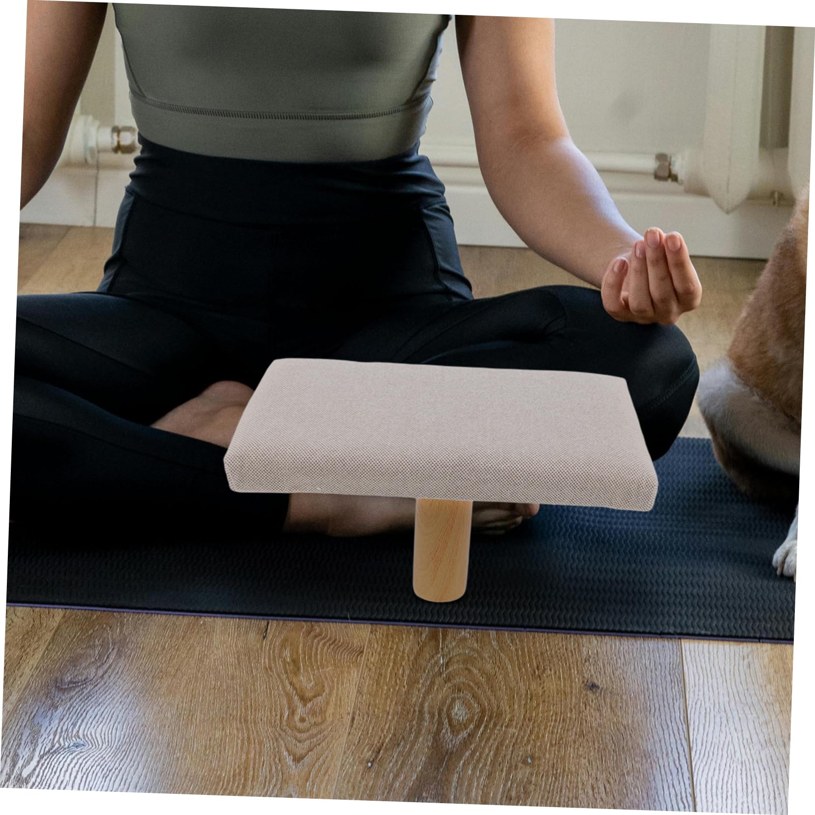 SOLUSTRE Bequeme Meditationsbank und Stoff mit Gepolstertem Sitz Höhenverstellbar für Kniende Yogapraxis und Komfortable Meditation zu Hause