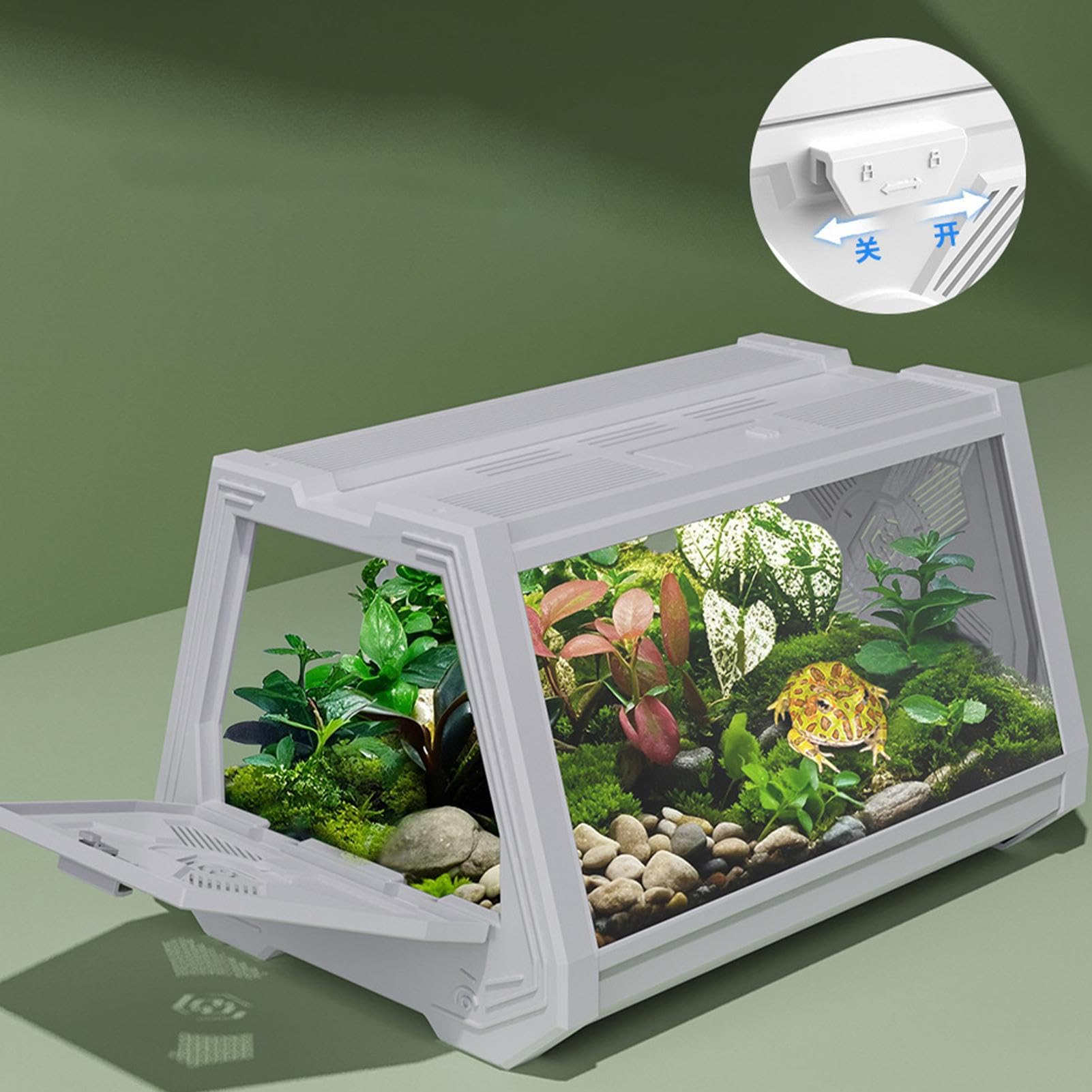 Terrario Per Rettili Vasca per Animali Esotici | Ventilazione Portatile Acquario Recinto Viaggio Antifuga Habitat per Rane Lumache Tartarughe Animali