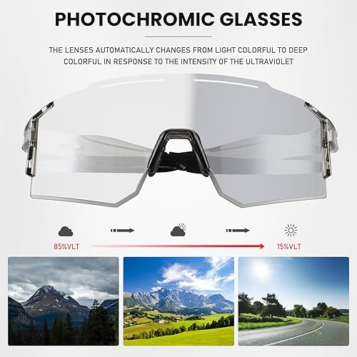 Vista 133 de OULAIQI Cycling Sunglasses Polarized Sunglasses for Cycling Men Women with 1 Lens or 3 Interchangeable Lens Baseball Glasses