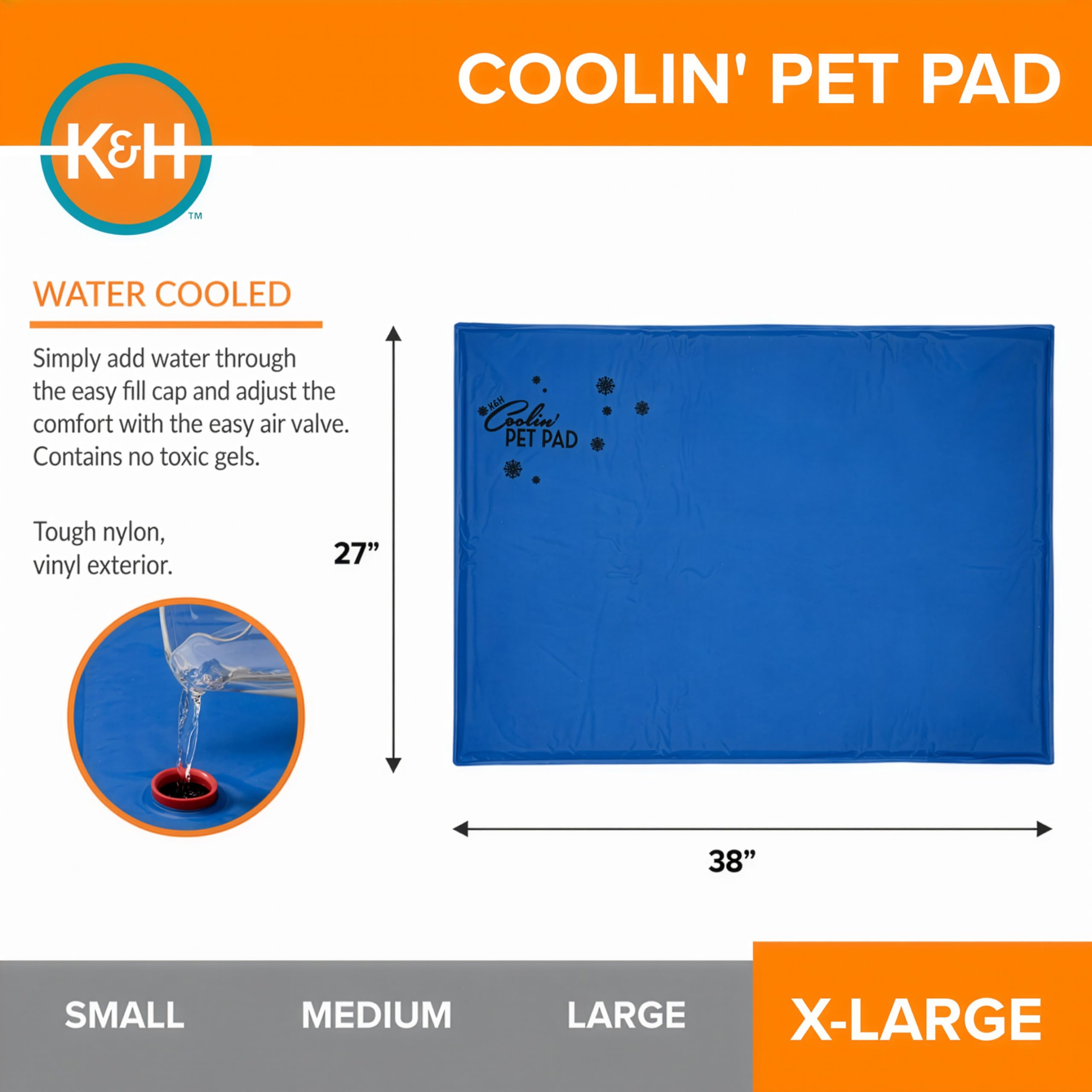 K & H de fabrication Refroidit 'Pet Pad Taille XL 27" x 38"