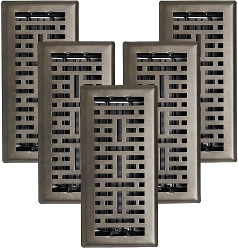 Precision Flow - Rejilla de piso de acero de 4 x 10 pulgadas, diseño de metro, acabado de bronce metálico, cubiertas de ventilación prémium para el