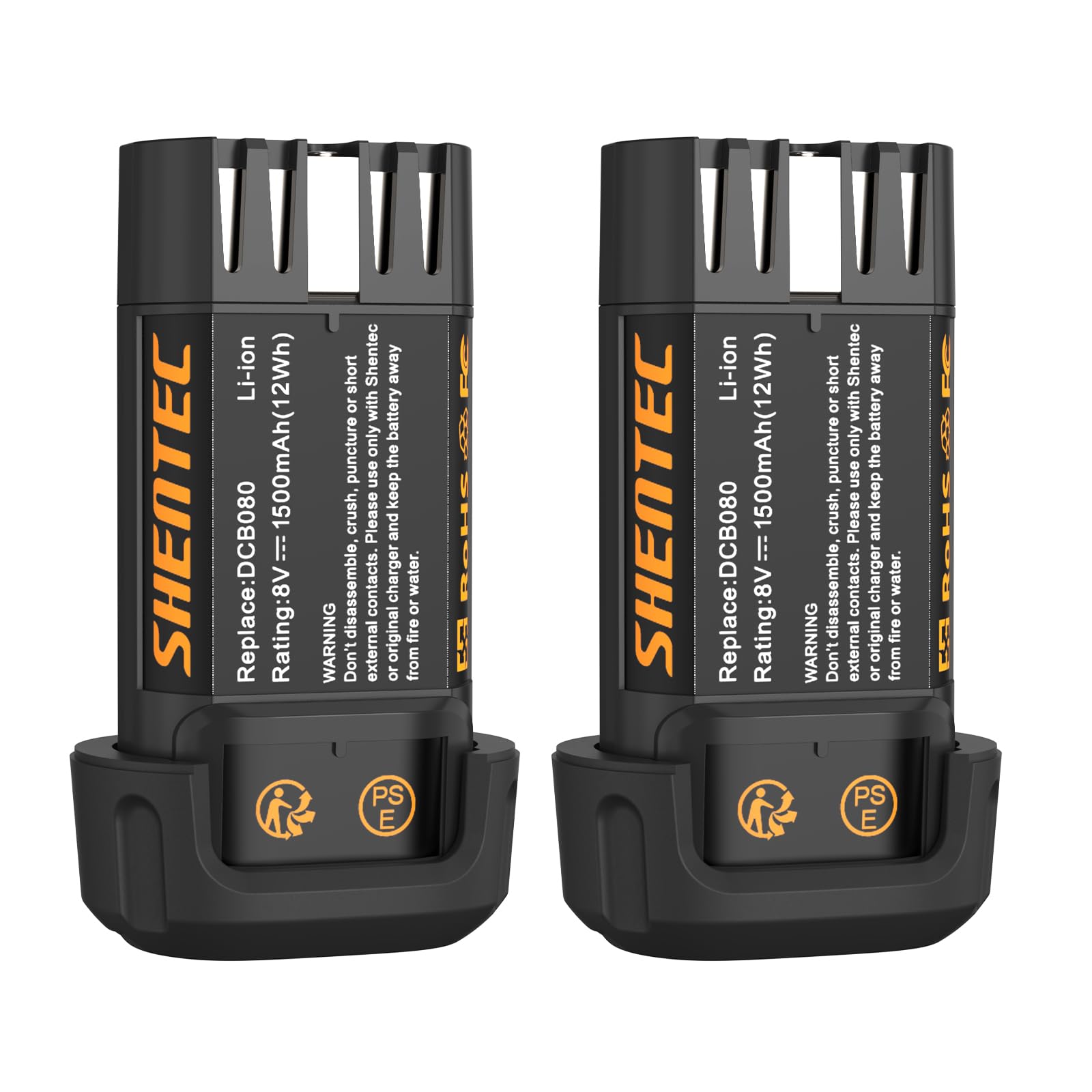 Shentec 1500mAh 8-Volt Replacement Battery Compatible with DEWALT