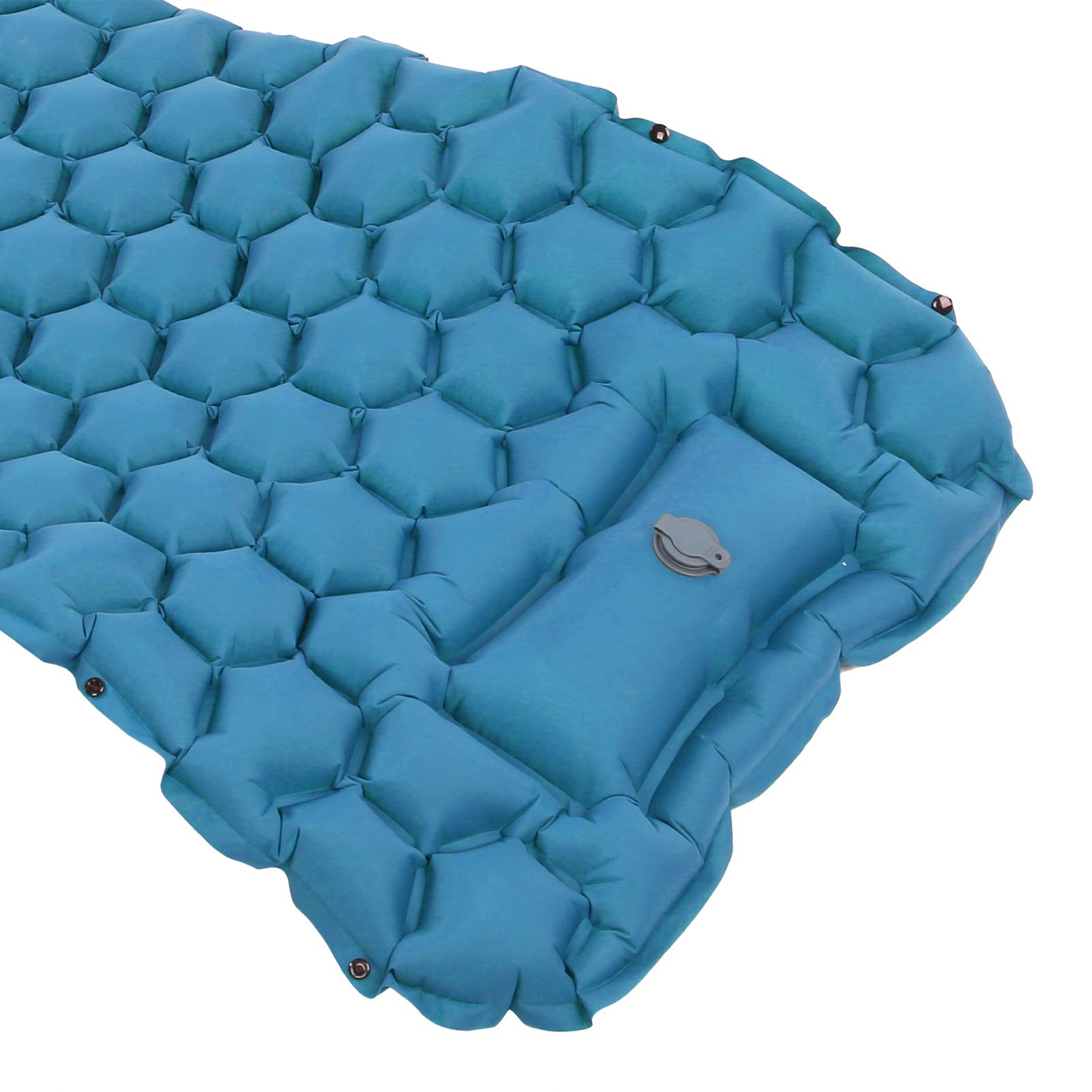 Tappetino da Campeggio Air Sleeping Pad - Pad Gonfiabile Leggero da Viaggio con pressa a Pedale per Escursioni in Viaggio(Blu Pavone)