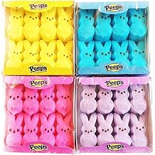Peeps Marshmallow Easter Bunnies Bundle with 4 Colors: Blue, Yellow, Pink and Purple