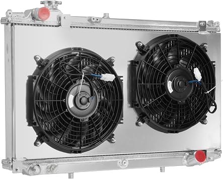 3-Row Radiator w/Fan Replacement for 1991-97 Toyota Aristo JZS147 2JZ-GE Lexus GS300 MT All Aluminum Radiador Radiators 1992 1993 1994 1995 1996 1997