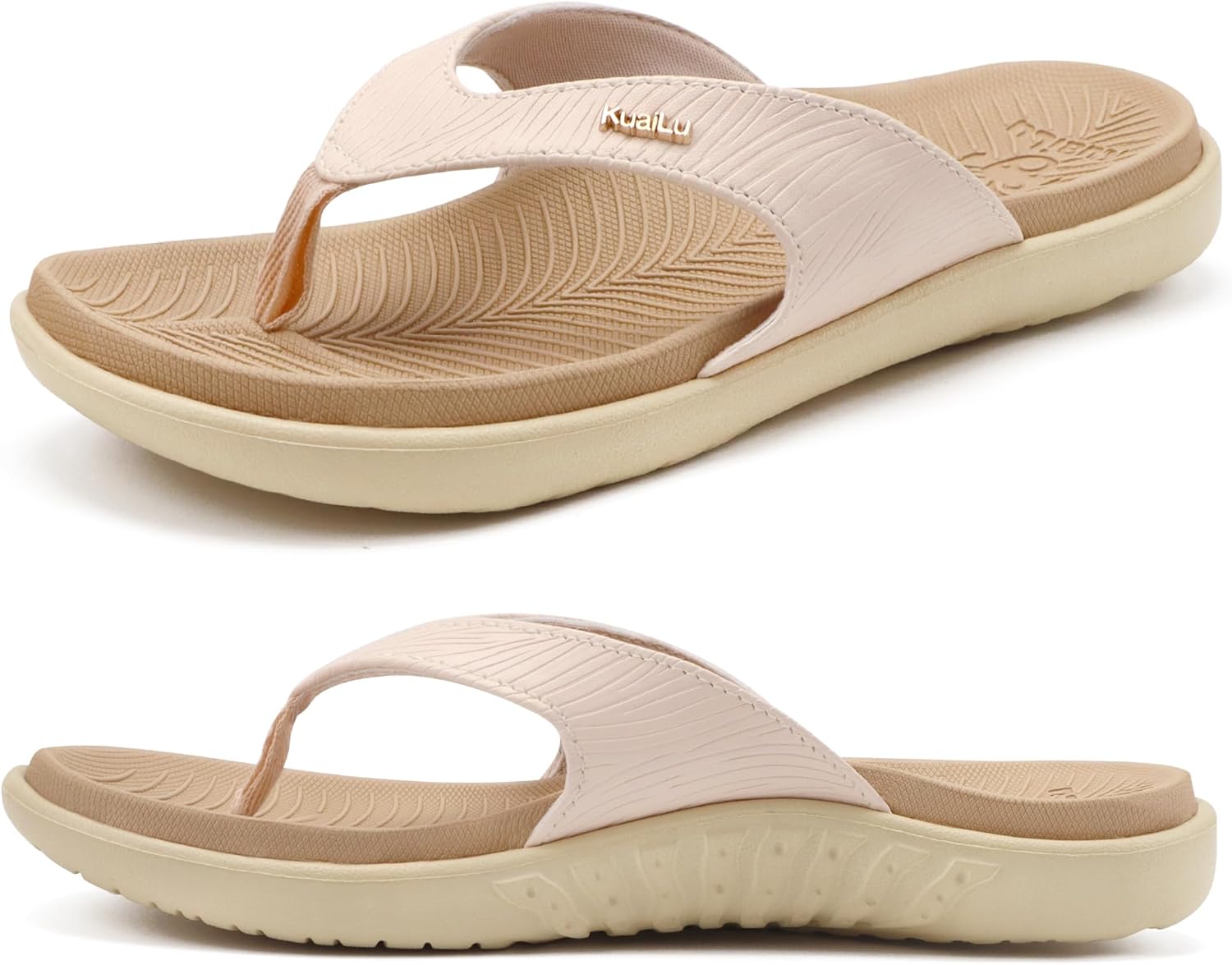 KuaiLu Women's Flip Flop Sandals - Orthotic Arch Support