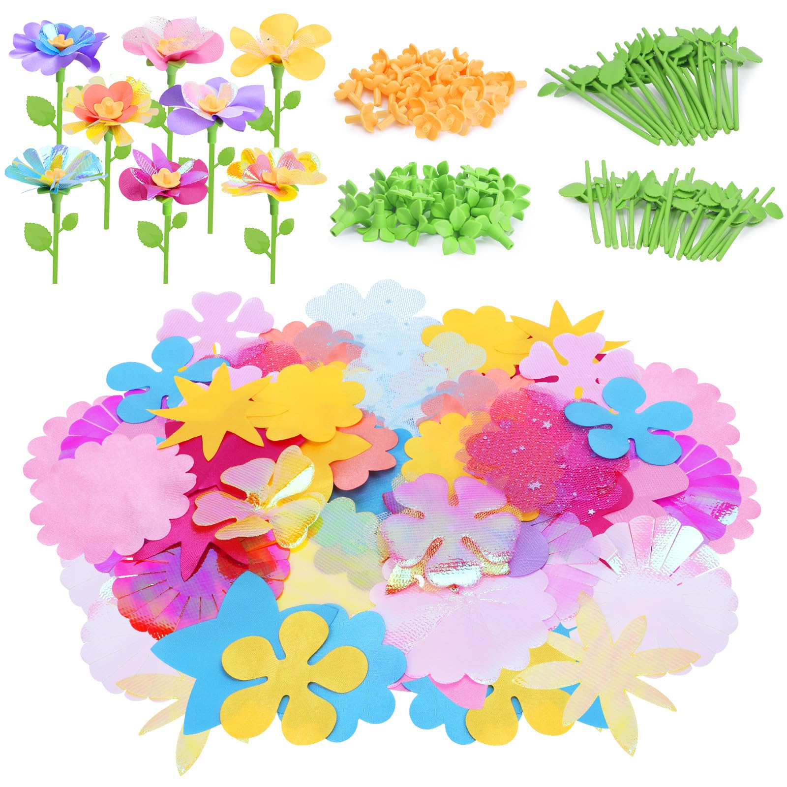 DIY Tissu Bouquet de Fleurs Kit 36pcs Accessoires Artisanat pour Arrangements Floraux Créatifs