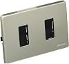 bticino magic light fitting and front plate 2 switches silver s503 / 12xs