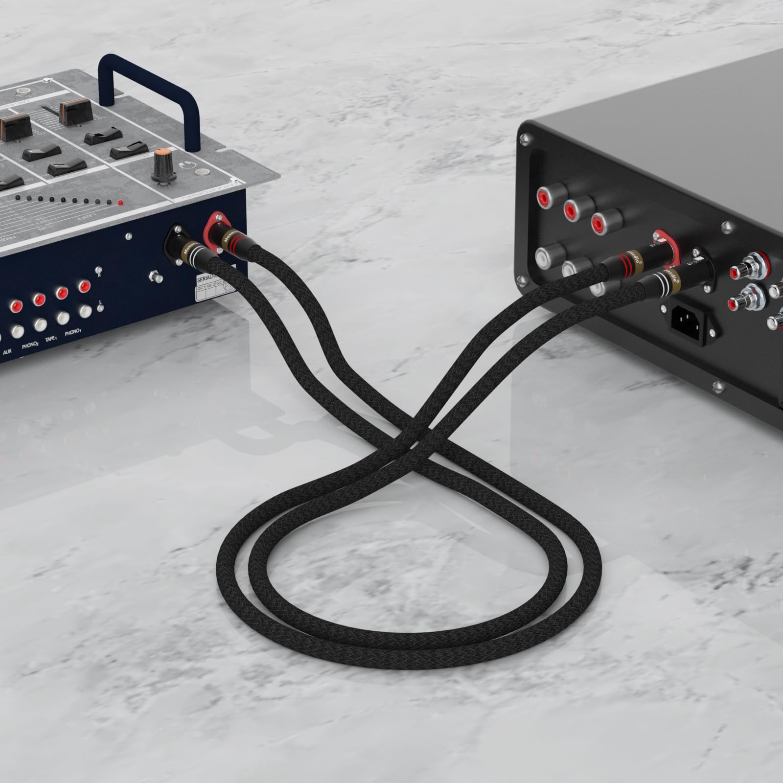 Monosaudio-Paar A202X 5N OFC - Cavo di collegamento RCA placcato in rame placcato argento (1M/3.2FT)