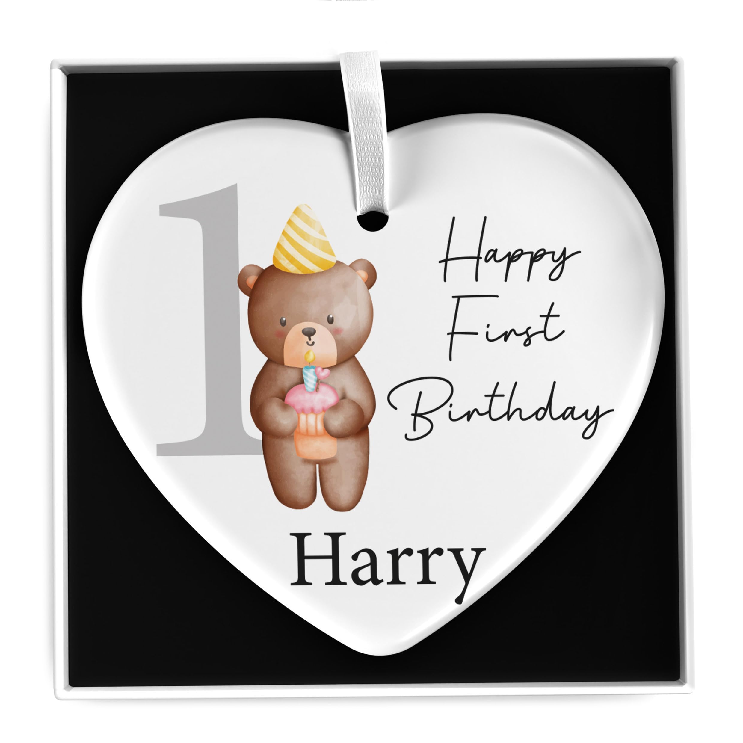 Beecreative First Birthday Gift For Boy, 1st Birthday Gifts for Son Grandson Nephew Him, Teddy Bear 1st Birthday, 1st Birthday Keepsake, Boys First Birthday, With Gift Box