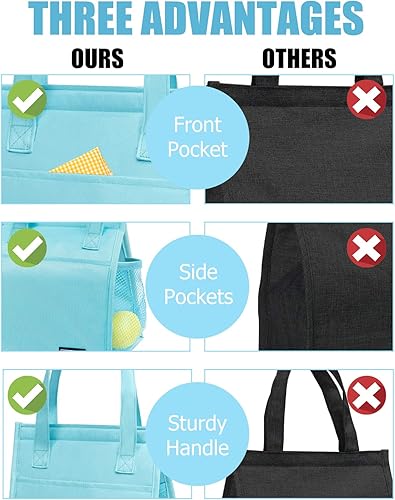 Miniatura 2 de Fmeida Bolsa de almuerzo aislada para mujer, bolsas simples para el almuerzo, bolsa térmica impermeable, bolsa de almuerzo reutilizable para adultos