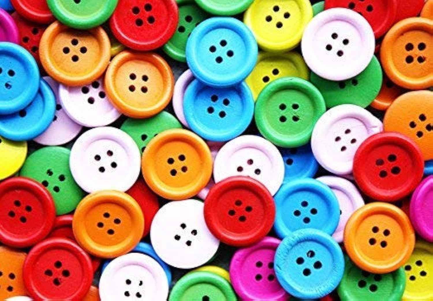 eS³kubeDIY Wooden Buttons Used in Sewing, Scrap Booking, Art and Craft, Decorations (Multicolor, 1.5 x 1.5 cm) - 100 Pieces