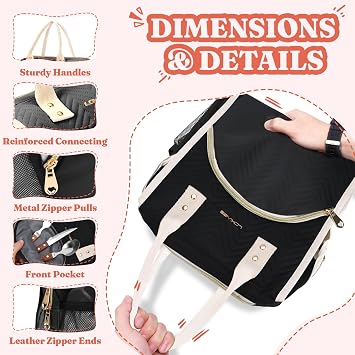 LOKASS Lunch Bag for Women, Insulated Lunch Box, 12L Large Capacity Wide Open Lunch Tote, PU Leather Leakproof Thermal Lunch Bag for Office Work Daily Use