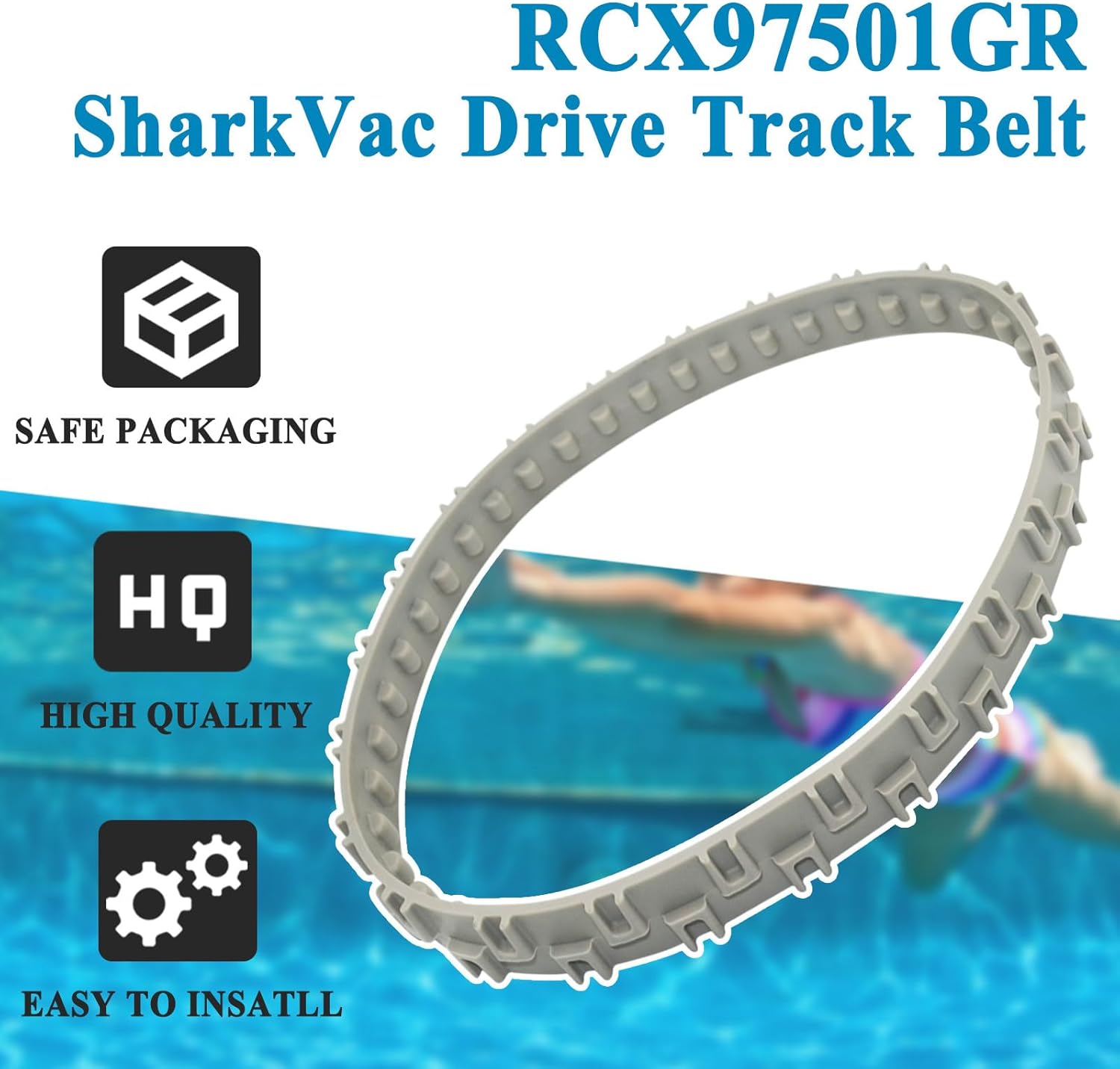 2Pcs RCX97501GR Drive Track Belt Replacement for SharkVac XL Robotic Pool Cleaner