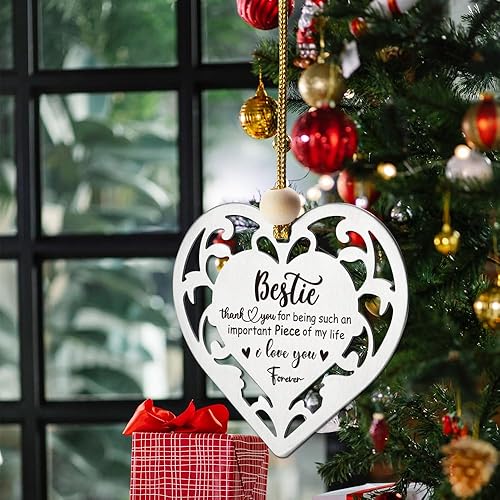 Vista 7 de FOKCBOCM Adorno Colgante, Regalos de Agradecimiento para Mejores Amigas de Acero Inoxidable, Cumpleaños, Decoraciones de Aniversario