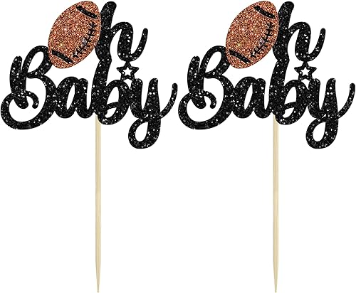 Miniatura 10 de 24 piezas de pelota de rugby para magdalenas, jugadores de fútbol, selecciones deportivas para cupcakes, temática de deportes de rugby, baby shower,