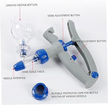 Auto Injection Device Intramuscular, Auto Injector Syringe Goat Gun, 5ml Cattle Syringe Gun with Bottle Insertion Continuous Adjustable Accurate Livestock for Goat Pig Cow