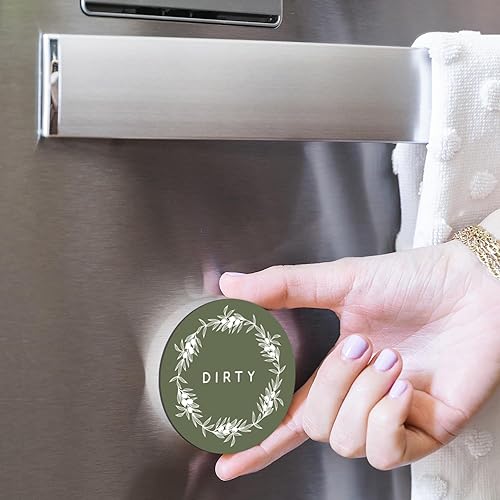 Miniatura 5 de ThreeKin - Imán de limpieza y suciedad para lavavajillas, regalo de cocina de doble cara, fácil de leer, fuerte indicador magnético para decoración