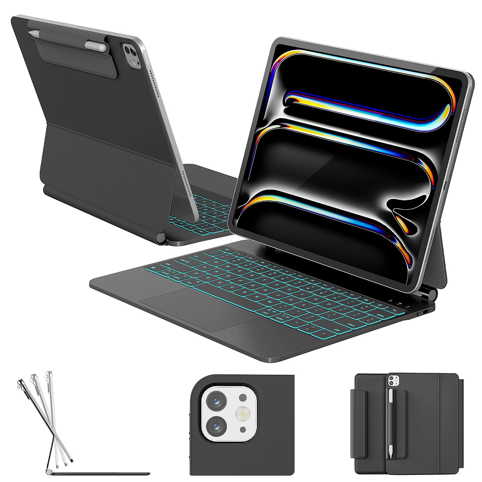 RAYMCRAFT Keyboard Case for iPad Pro 13'' (M5/M4), Magnetic Floating Stand