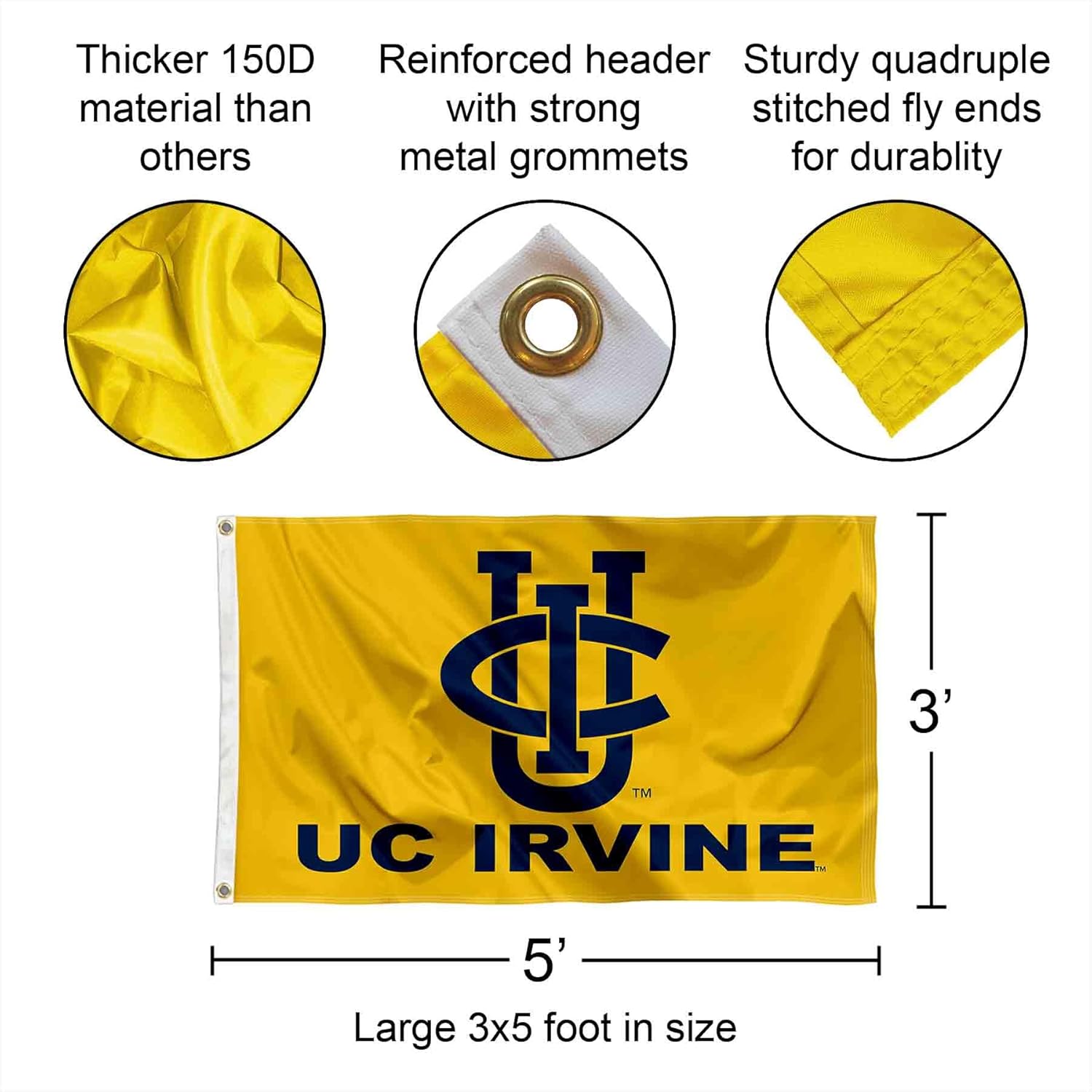California Irvine Eaters Gold Flag - Image 2