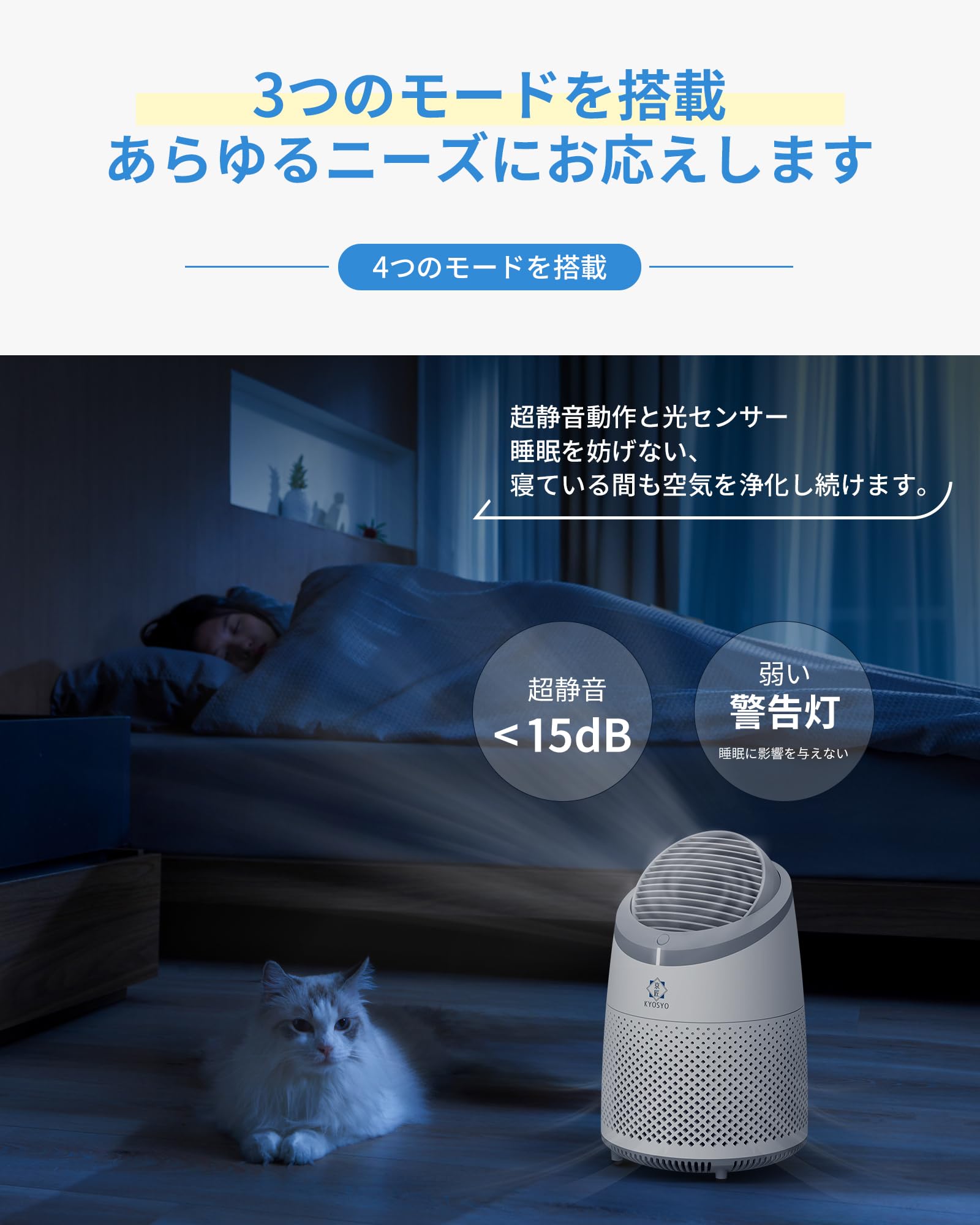 Amazon.co.jp: 京匠 卓上 空気清浄機 小型 ポータブル 10畳 1台多役