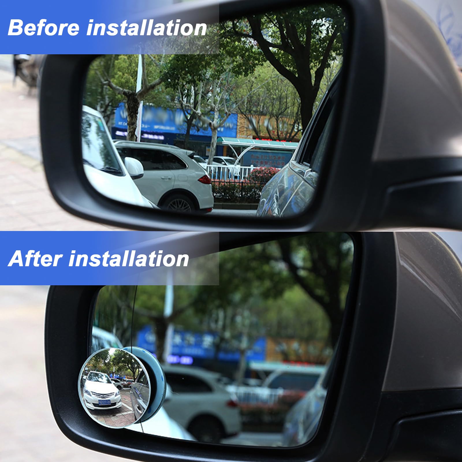 Kit Miroirs Angle Mort 5 Pièces - Rotatifs 360°, Avec Protecteurs Pluie Et Chiffon, Pour Voiture/SUV - 6