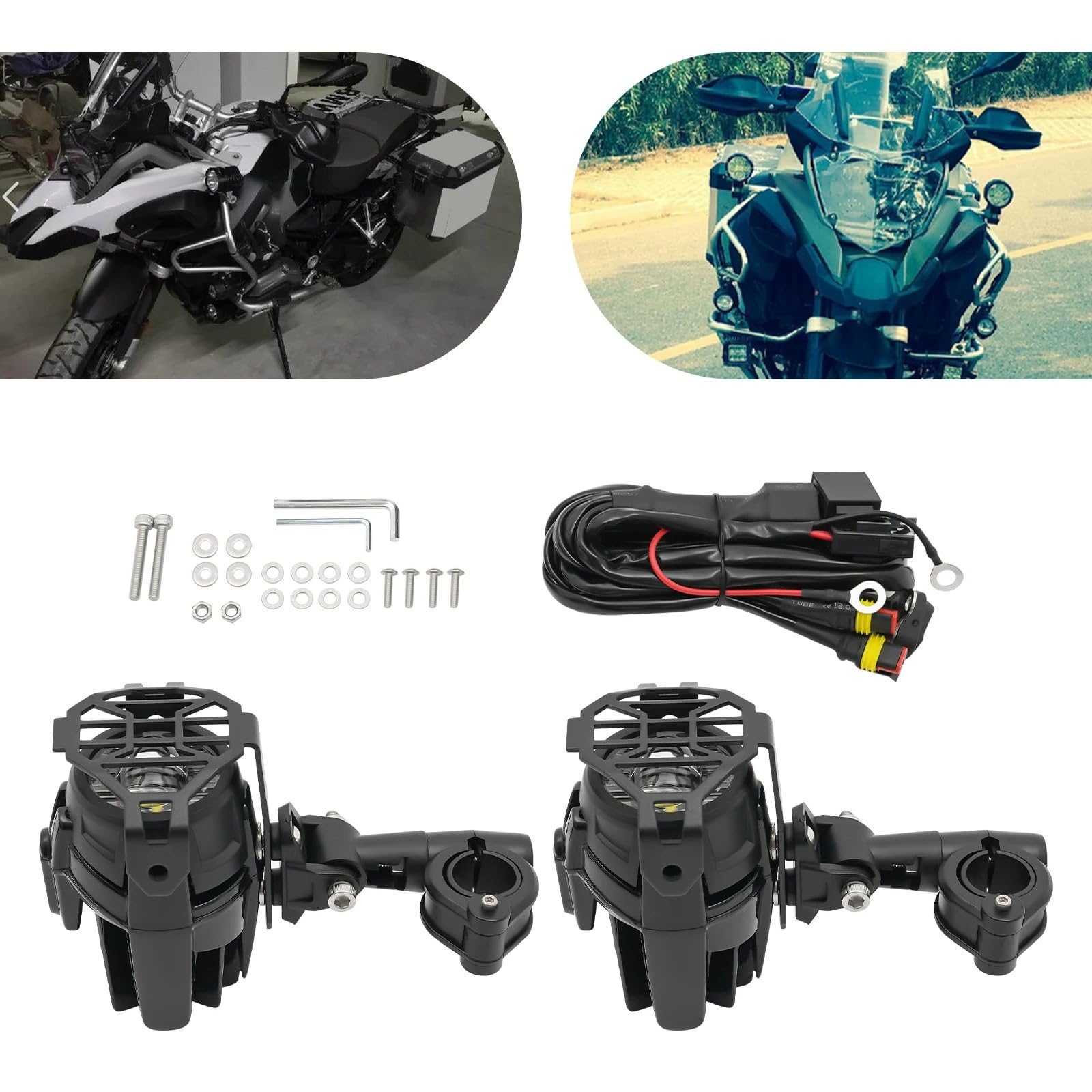 Moto Fari Stradali Spot Light Beam Per Moto Con Barra Di Protezione Faro Supplementare 40W 2 Pezzi Faretti LED Fendinebbia