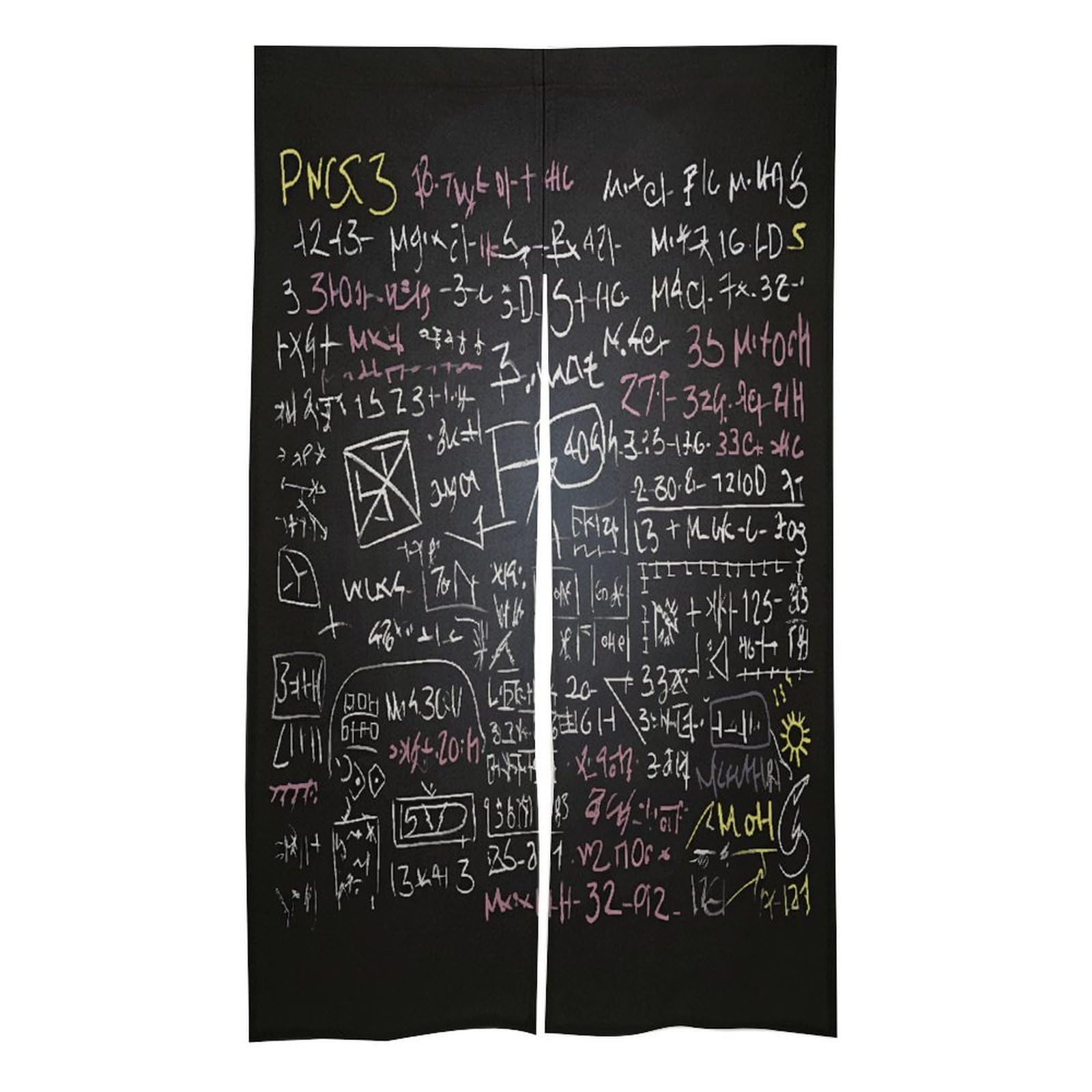 VstaDank Math Formula Noren Doorway Curtain Printed Window Treatment Door Tapestry Chinese Traditional Doorway Curtain Long Type Door Tapestry for Home Decoration