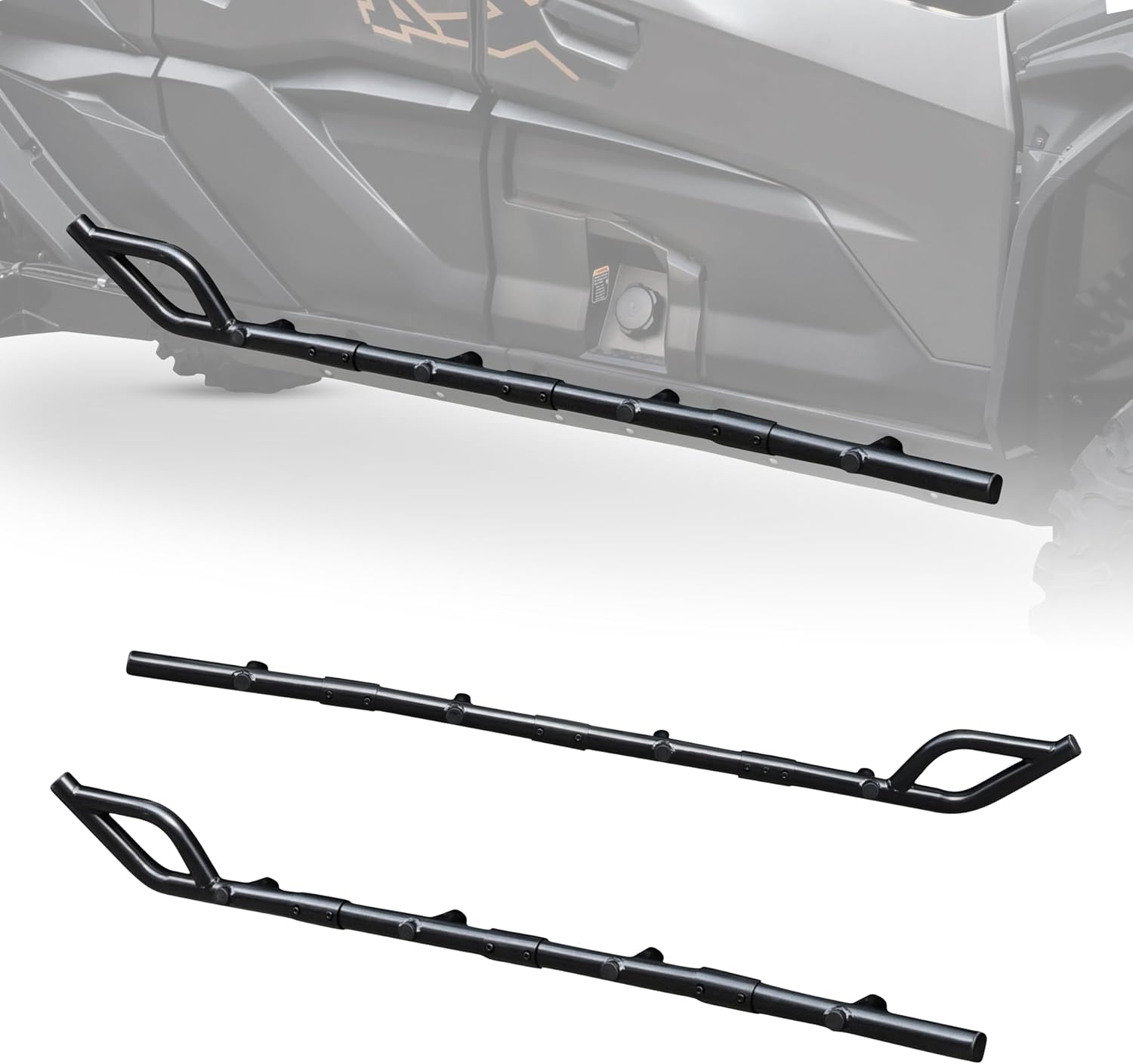 Nerf Bars Rock Sliders for Teryx KRX4 1000 2023+, Heavy Duty Combined Tree Kickers Side Bumper Guard Step for Kawasaki Teryx KRX 4 1000 2023-2025 Accessories(4 Seat)
