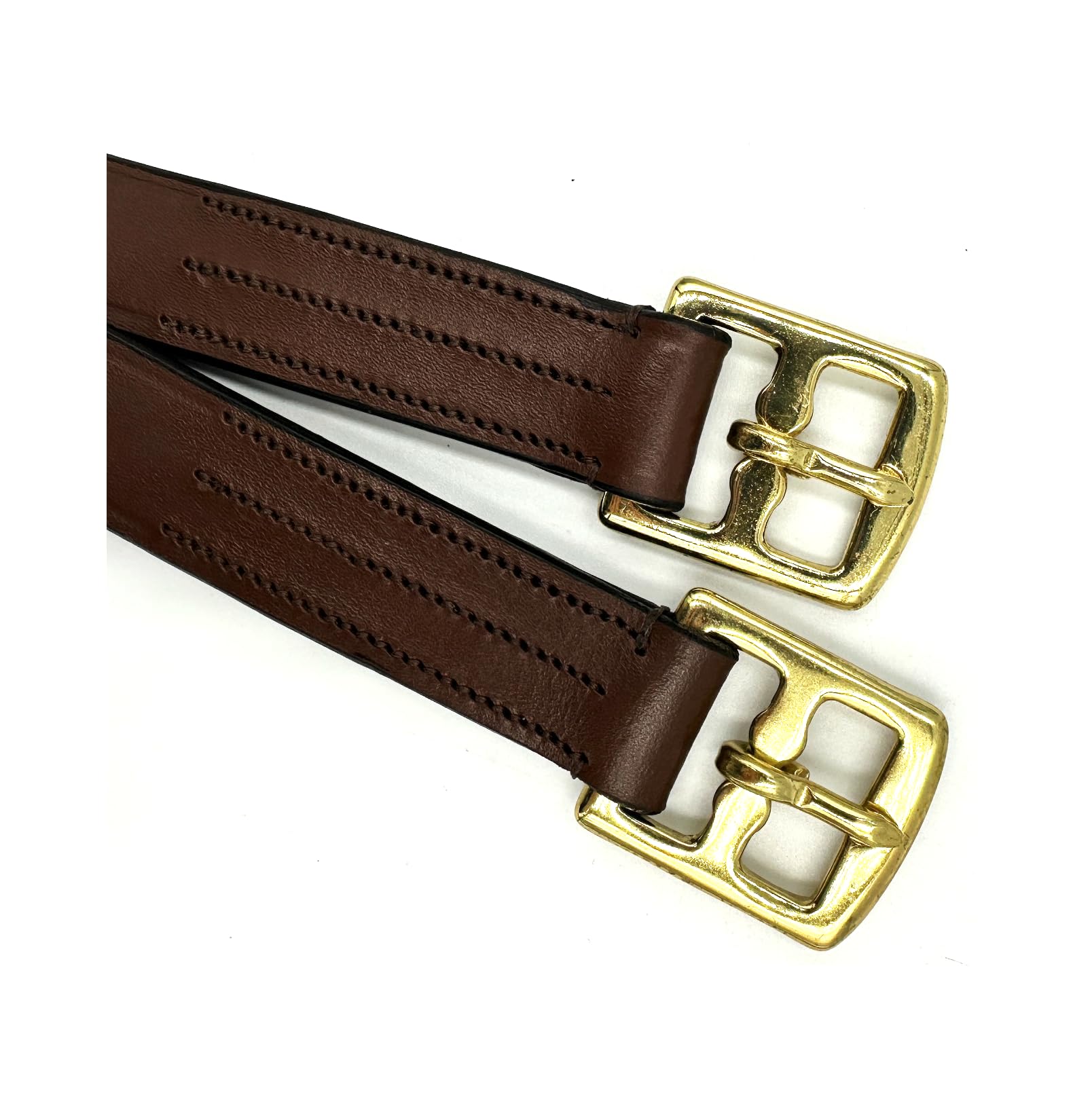 ES5011 Leder Steigbügelriemen Glitzersteinenr, Braun, 150 cm