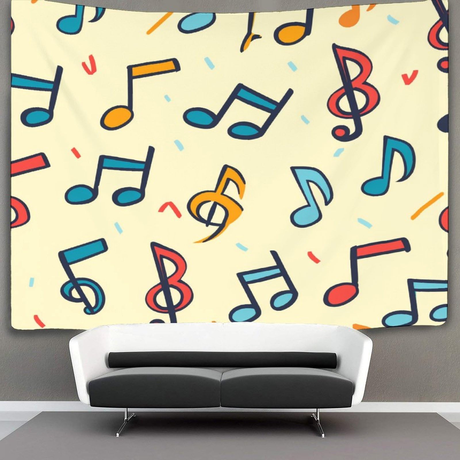 Arazzo Da Parete Con Notazione Musicale - Tappeto Decorativo 150x200cm In Poliestere | Per Camera E Soggiorno - Foto 9