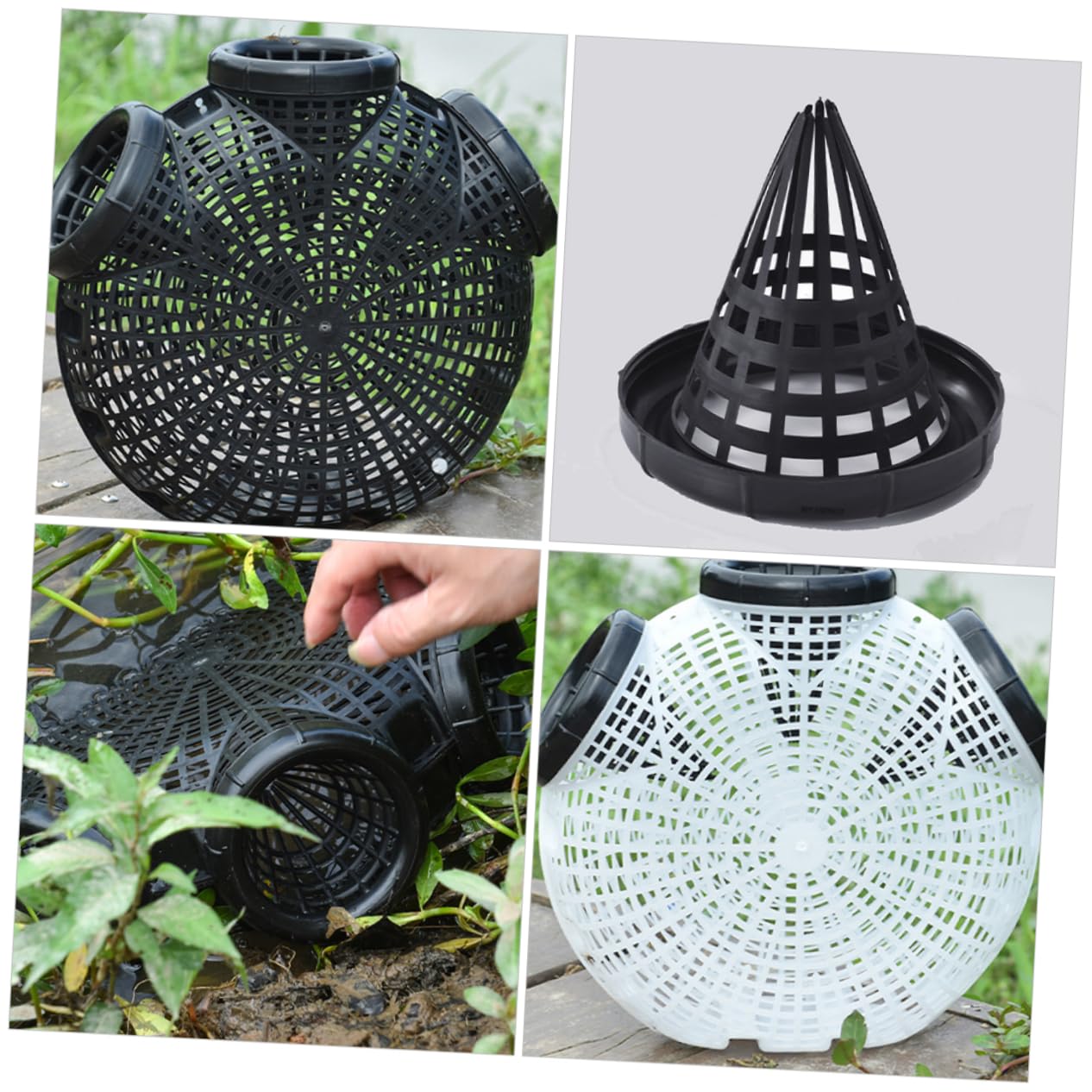 Mipcase 6pcs EEL Trap Lid EEL Cage Lids Reusable Plastic Fishing Trap Cover Minnow Shrimp