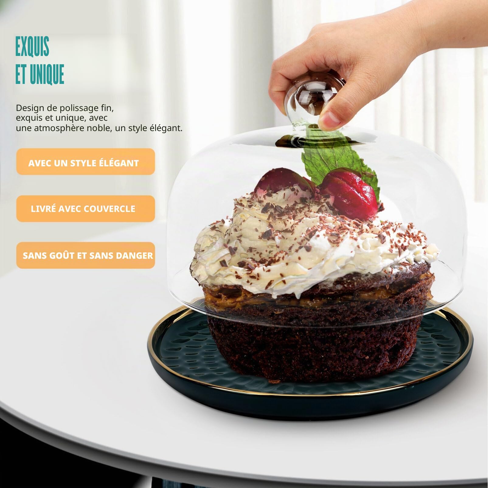 1 Jeu Présentoir à Gâteaux Présentoir à Desserts Plats Blancs Couverture De Présentation De Gâteau Couverture De Gâteau De Rond Serveurs Macaron Céramique Disque De Stockage