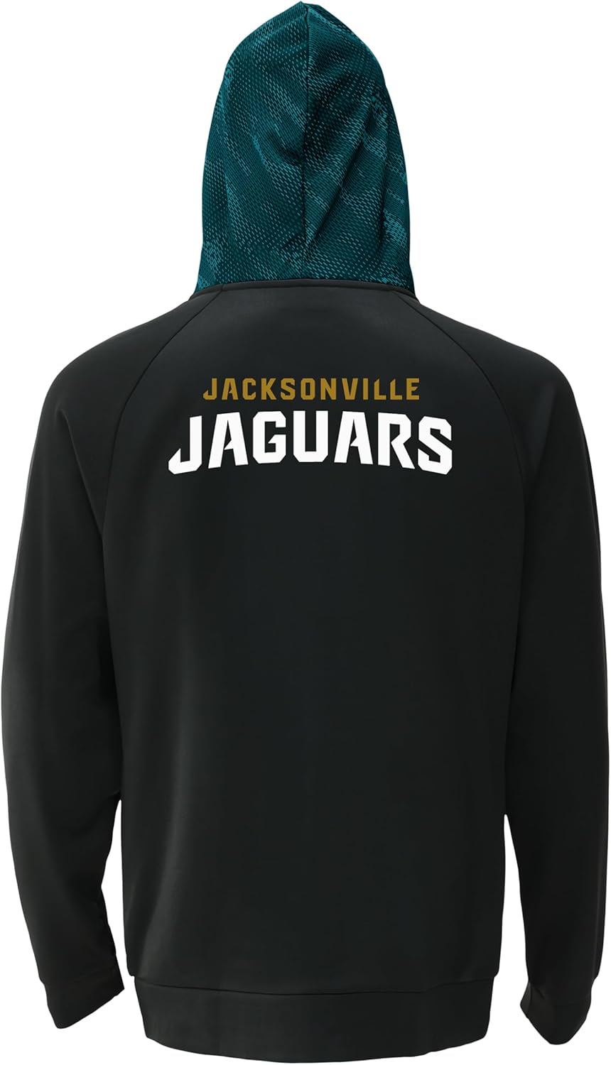 Zubaz NFL Men's Full Zip Raglan Hoodie with Viper Print Details (Small - 5X-Large) - Image 2