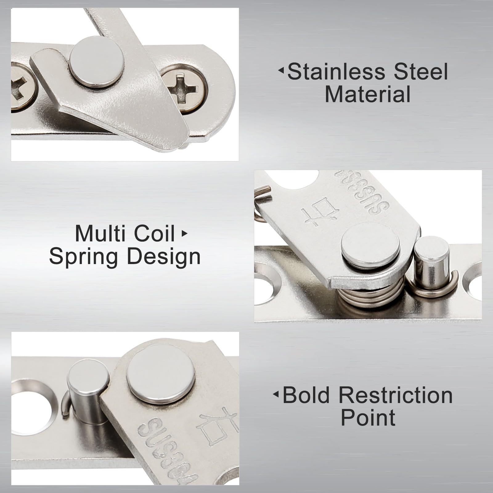 6-Pack Stainless Steel Casement Window Restrictor Lock – No-Drill Installation, Adjustable Opening Angle, Child-Safe Stay