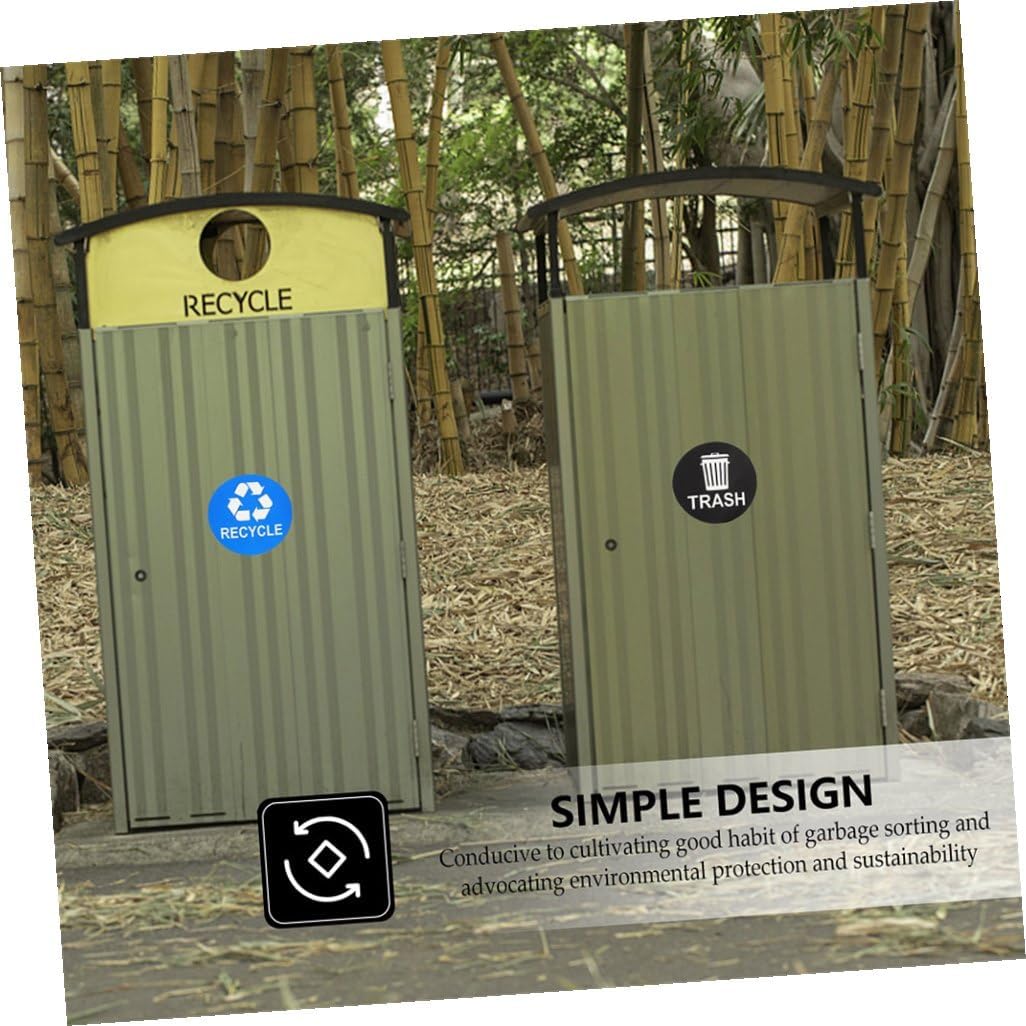 Tofficu 8pcs Hanging Trash Can Stickers Garbage Recycling Decals Material Remind Waste Sorting Habit