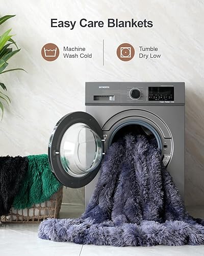 Miniatura 7 de Pawque - Mantas de pelo sintético de tamaño Queen de 60 x 80 pulgadas, manta súper suave, esponjosa y mullida, cálida y gruesa de sherpa, pelo