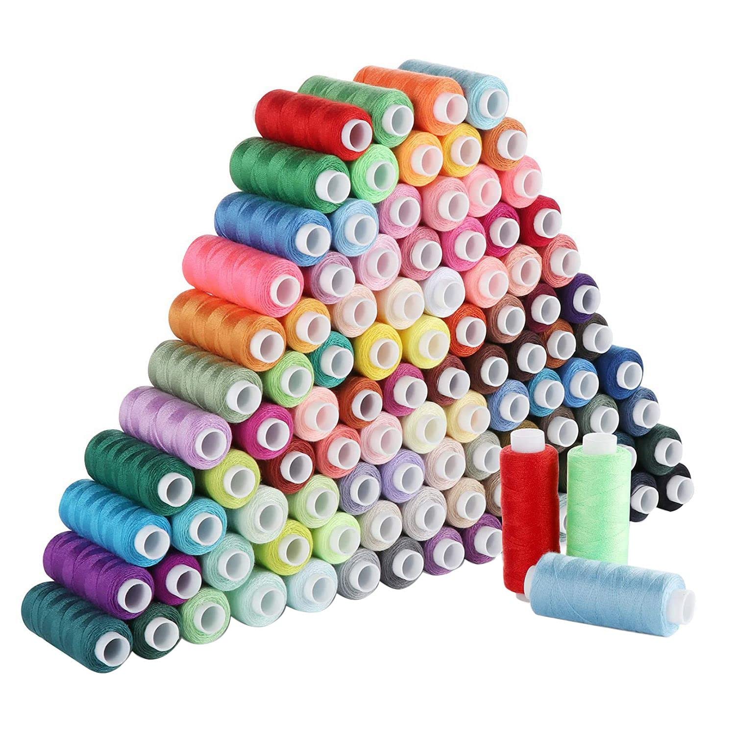 Juego de hilo de coser 100 colores 250Yd bobina de hilo de poliéster para coser a mano o máquina