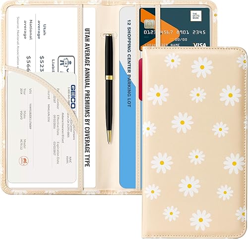 Miniatura 23 de CoBak - Estuche para registro y seguro del auto, organizador para la guantera, accesorio para compartimento de auto o camión, estuche con cierre