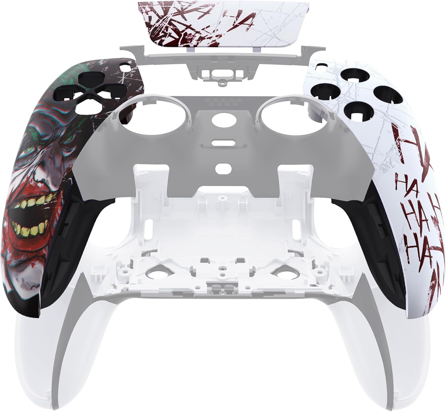 eXtremeRate Left Right Front Top Shell with Touchpad Compatible with ps5 Edge Controller, Clown Hahaha DIY Replacement Faceplate Shell Custom Touch Pad Cover Compatible with ps5 Edge Controller - Image 4