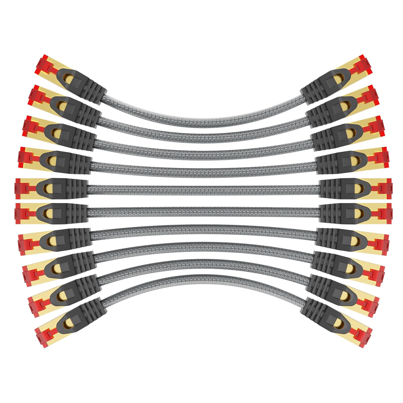 iwillink CAT 8 LAN Kabel 10x 2m - 40Gbps Nylon Patchkabel RJ45