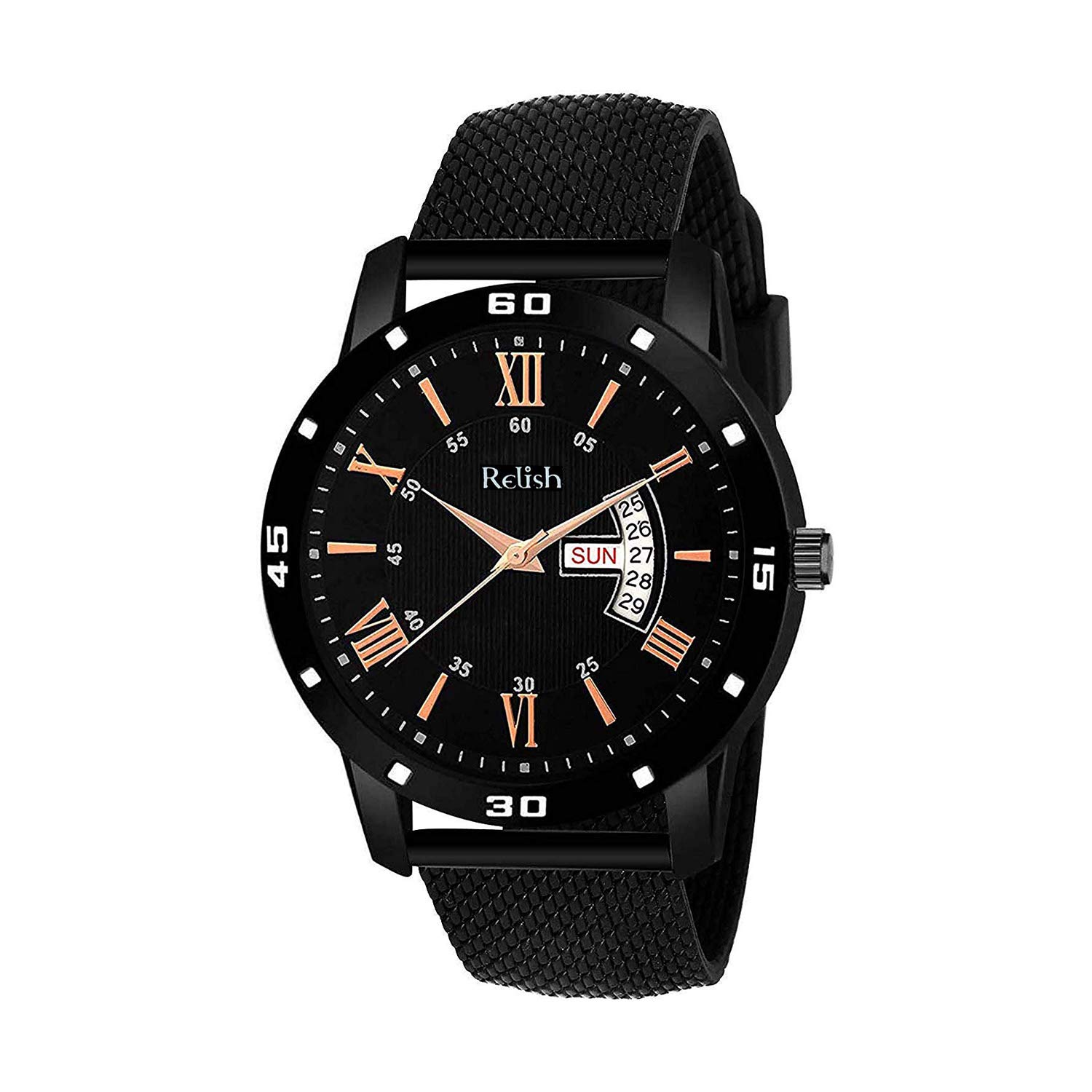 Relish Black Analog Day and Date Display Wrist Watch for Mens & Boys (B07Z8WGKPV) Amazon Price History, Amazon Price Tracker