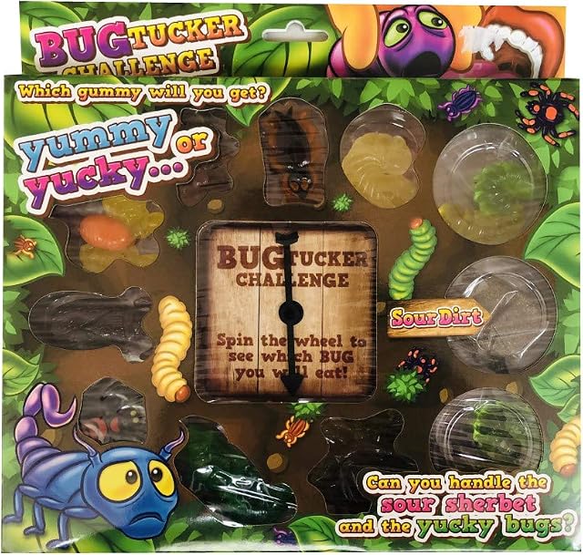 Bugtucker Trial Challenge Yummy or Yummy Candy Spin the Wheel Game Bug Tucker